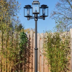 Dalasjo Réverbère, Eclairage de chemin Noir, 3 lumières
