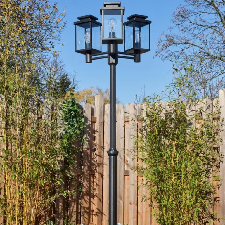 Dalasjo Réverbère, Eclairage de chemin Noir, 3 lumières