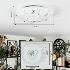 Davin Plafonnier LED Blanc, 1 lumière