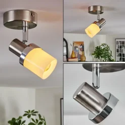 Davor Plafonnier, Spot de plafond Chrome, Nickel mat, 1 lumière