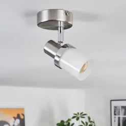 Davor Plafonnier, Spot de plafond Chrome, Nickel mat, 1 lumière