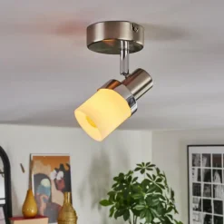 Davor Plafonnier, Spot de plafond Chrome, Nickel mat, 1 lumière
