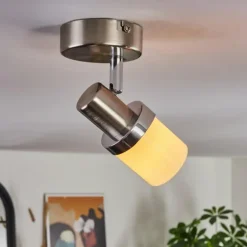 Davor Plafonnier, Spot de plafond Chrome, Nickel mat, 1 lumière