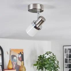 Davor Plafonnier, Spot de plafond Chrome, Nickel mat, 1 lumière