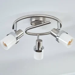 Davor Plafonnier, Spot de plafond Chrome, Nickel mat, 3 lumières