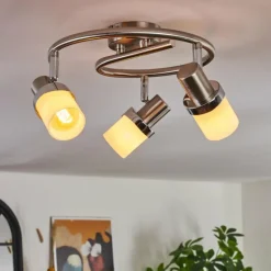 Davor Plafonnier, Spot de plafond Chrome, Nickel mat, 3 lumières