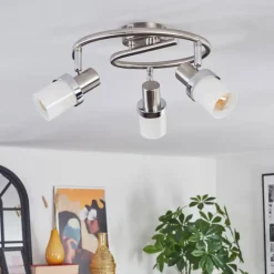 Davor Plafonnier, Spot de plafond Chrome, Nickel mat, 3 lumières