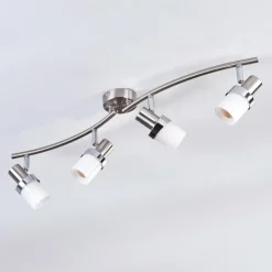 Davor Plafonnier, Spot de plafond Chrome, Nickel mat, 4 lumières