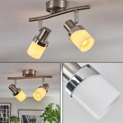 Davor Plafonnier, Spot de plafond Chrome, Nickel mat, 2 lumières