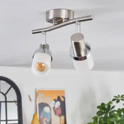 Davor Plafonnier, Spot de plafond Chrome, Nickel mat, 2 lumières