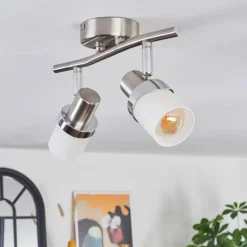 Davor Plafonnier, Spot de plafond Chrome, Nickel mat, 2 lumières