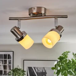 Davor Plafonnier, Spot de plafond Chrome, Nickel mat, 2 lumières