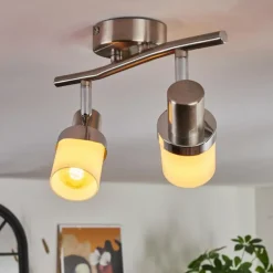 Davor Plafonnier, Spot de plafond Chrome, Nickel mat, 2 lumières