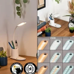 Debelmose Lampe de bureau, Lampe à poser LED Blanc, 1 lumière