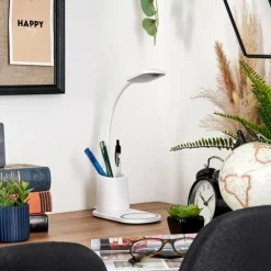 Debelmose Lampe de bureau, Lampe à poser LED Blanc, 1 lumière