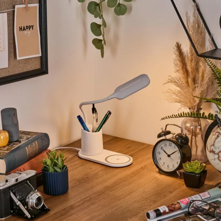 Debelmose Lampe de bureau, Lampe à poser LED Blanc, 1 lumière