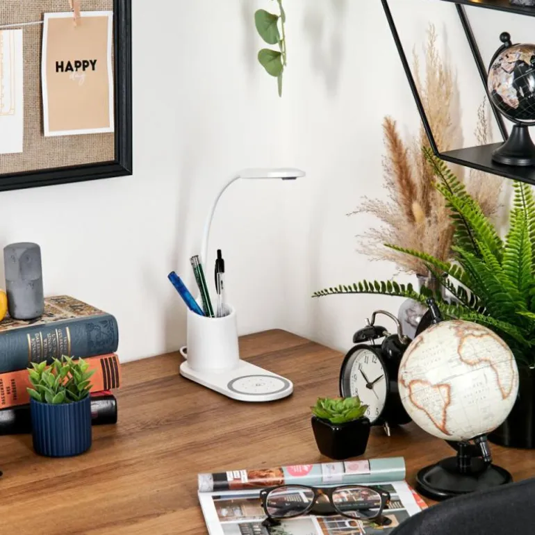 Debelmose Lampe de bureau, Lampe à poser LED Blanc, 1 lumière