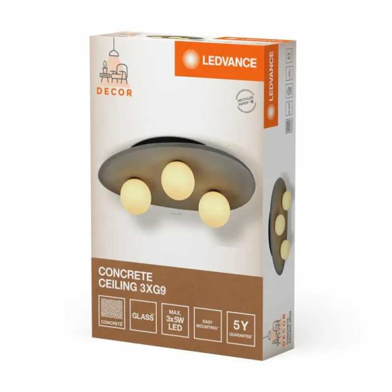 DECOR Applique murale / Plafonnier Luminaires Ledvance Gris, 3 lumières