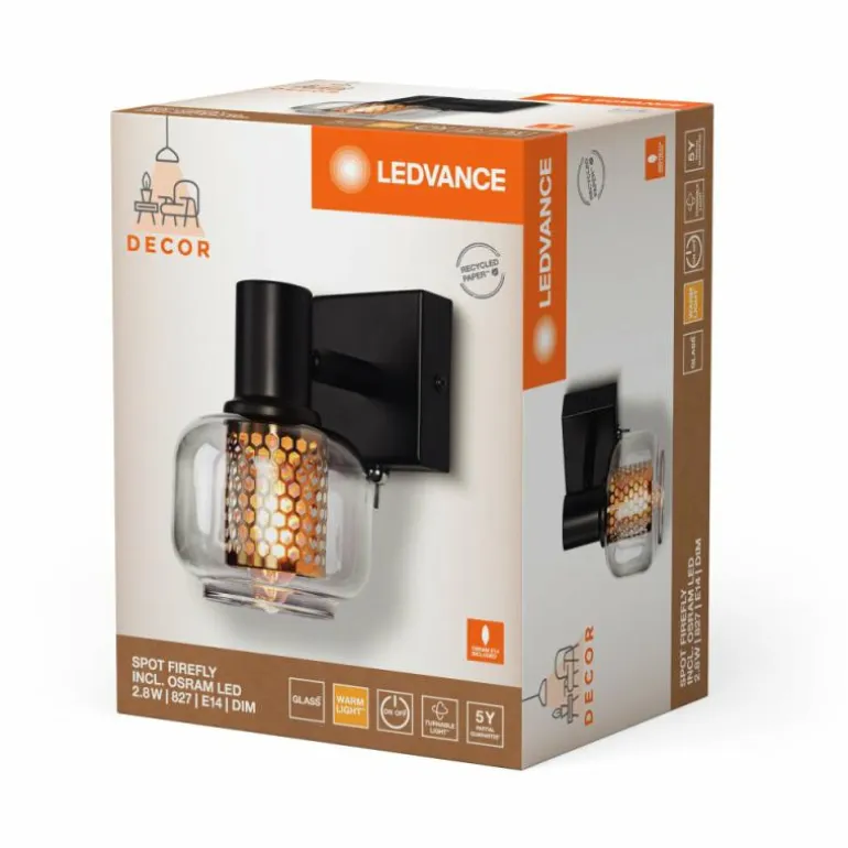 DECOR Applique murale / Plafonnier Luminaires Ledvance LED Noir, 1 lumière