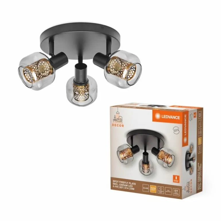 DECOR Applique murale / Plafonnier Luminaires Ledvance Noir, 3 lumières