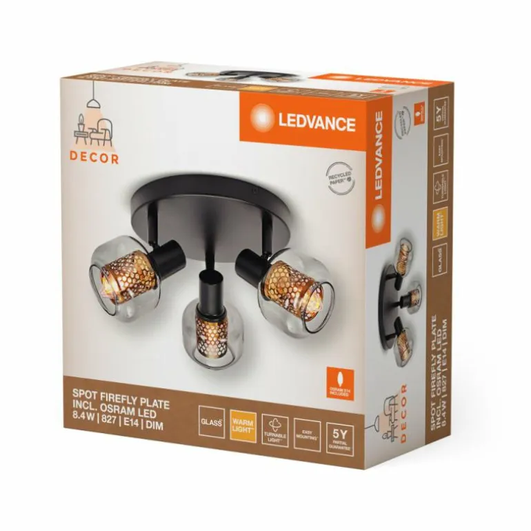 DECOR Applique murale / Plafonnier Luminaires Ledvance Noir, 3 lumières