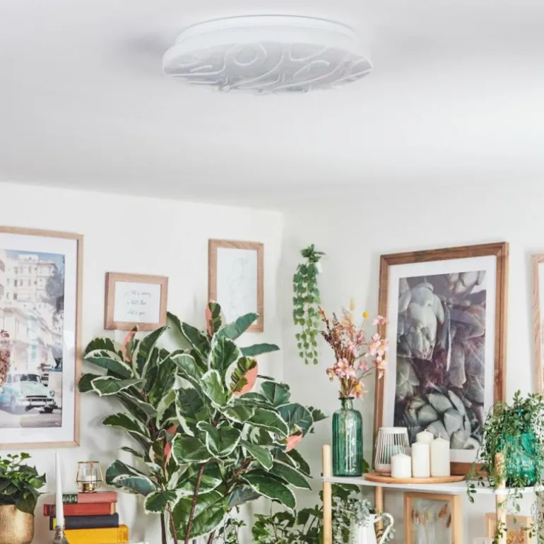Deral Plafonnier LED Blanc, 1 lumière, Télécommandes
