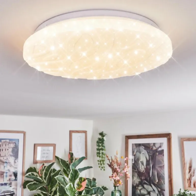 Deral Plafonnier LED Blanc, 1 lumière, Télécommandes