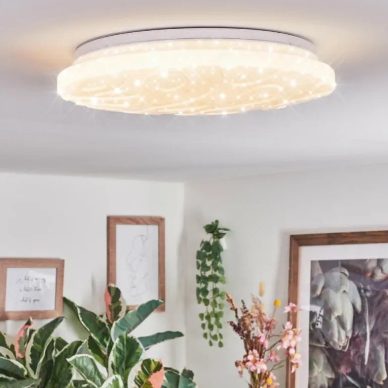 Deral Plafonnier LED Blanc, 1 lumière, Télécommandes