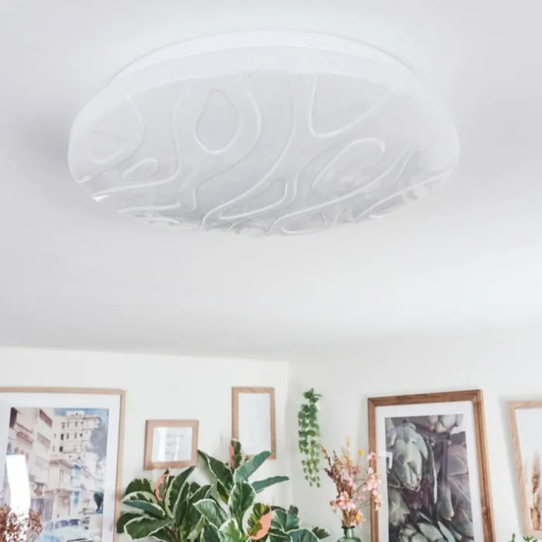 Deral Plafonnier LED Blanc, 1 lumière, Télécommandes