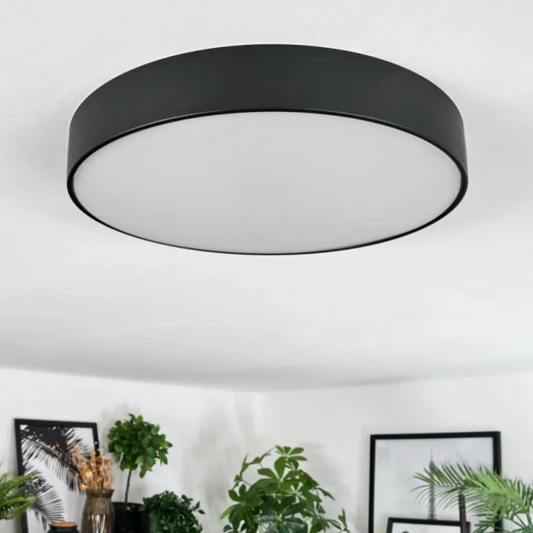 Diagonal Plafonnier LED Noir, 1 lumière, Télécommandes