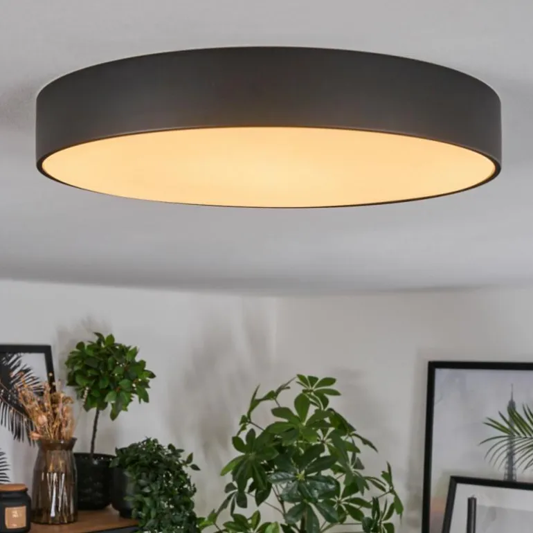 Diagonal Plafonnier LED Noir, 1 lumière, Télécommandes