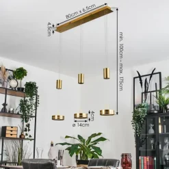 Dingersjo Suspension, Suspension LED Laiton, 3 lumières