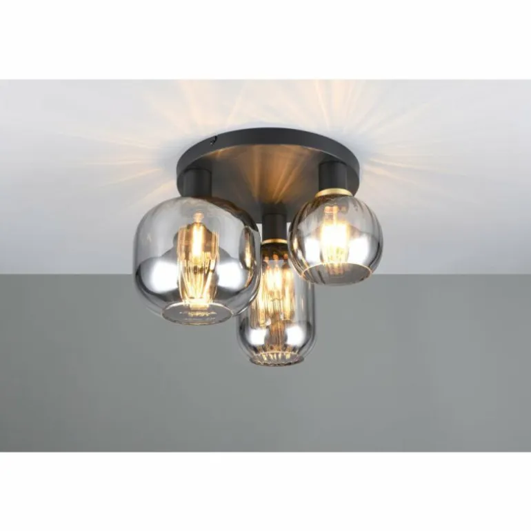 Diva Plafonnier Luminaires Trio Noir, 3 lumières