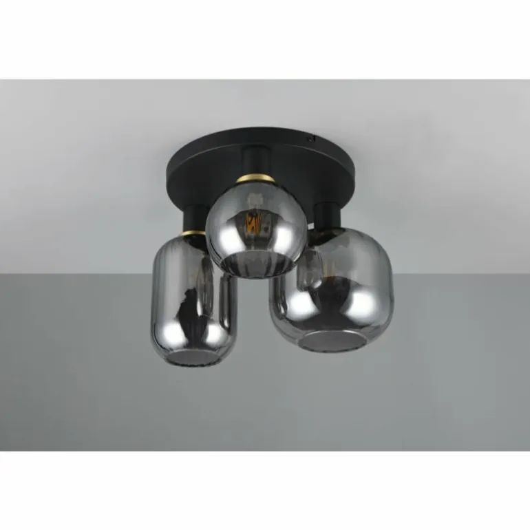 Diva Plafonnier Luminaires Trio Noir, 3 lumières