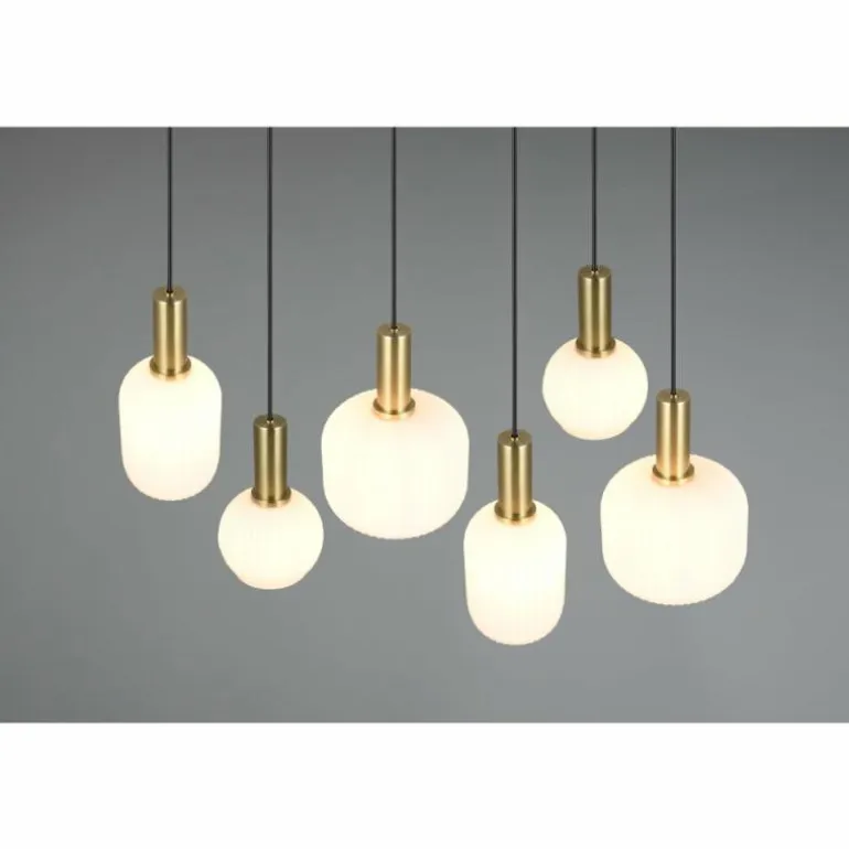 Diva Suspension Luminaires Trio Laiton, 6 lumières