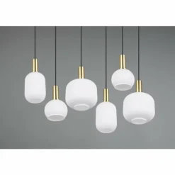 Diva Suspension Luminaires Trio Laiton, 6 lumières