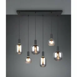 Diva Suspension Luminaires Trio Noir, 6 lumières