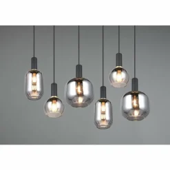 Diva Suspension Luminaires Trio Noir, 6 lumières