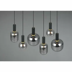 Diva Suspension Luminaires Trio Noir, 6 lumières