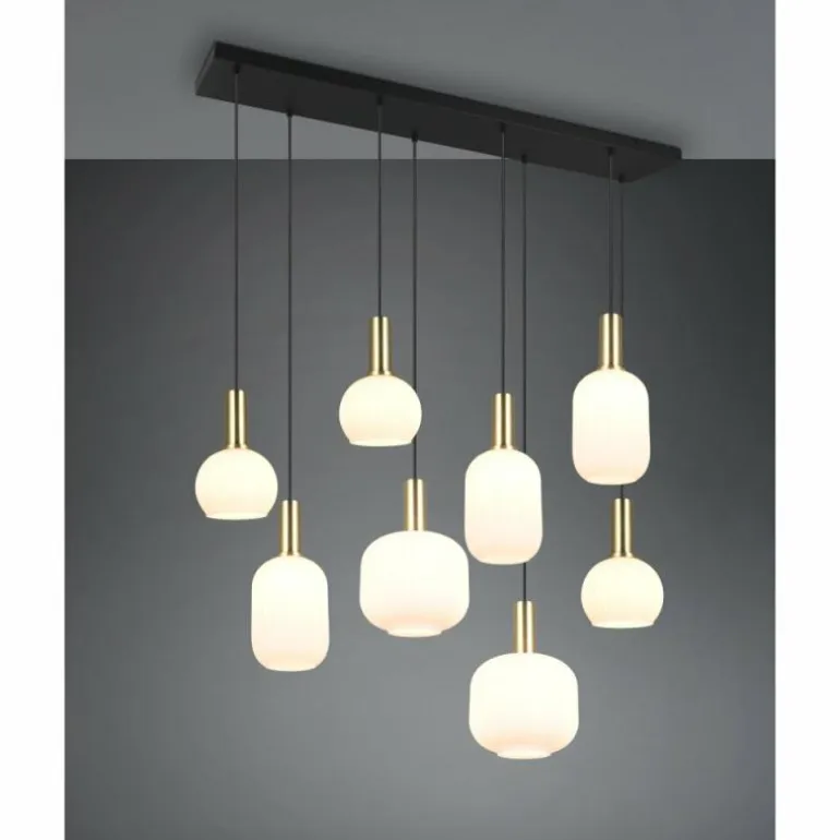 Diva Suspension Luminaires Trio Laiton, 8 lumières