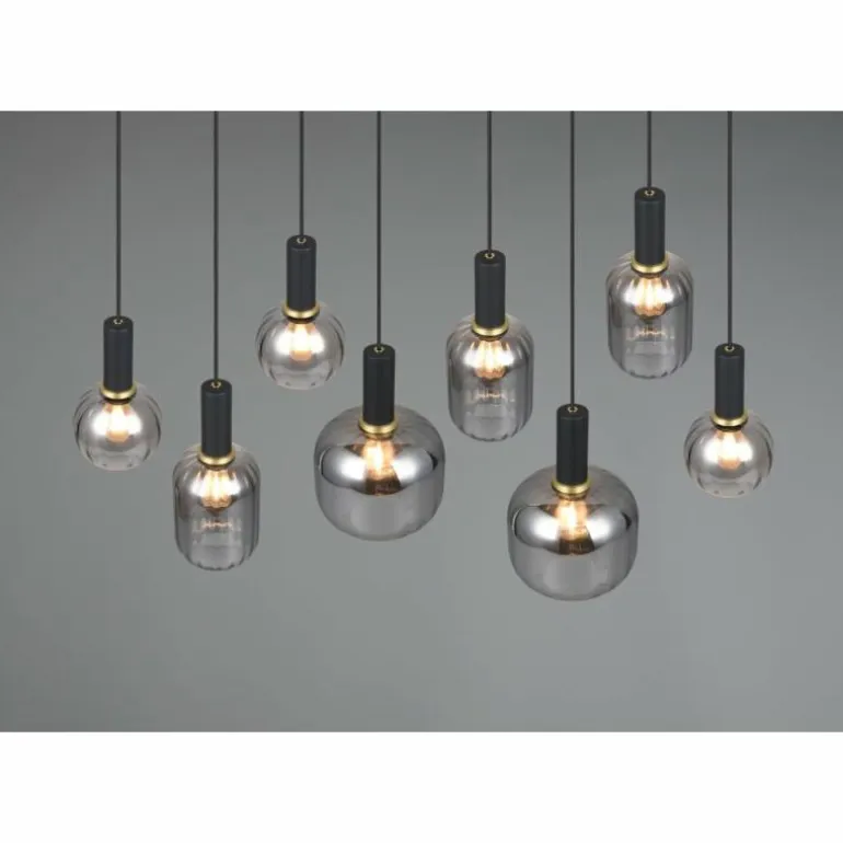 Diva Suspension Luminaires Trio Noir, 8 lumières