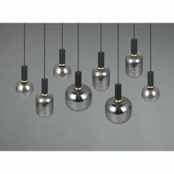 Diva Suspension Luminaires Trio Noir, 8 lumières