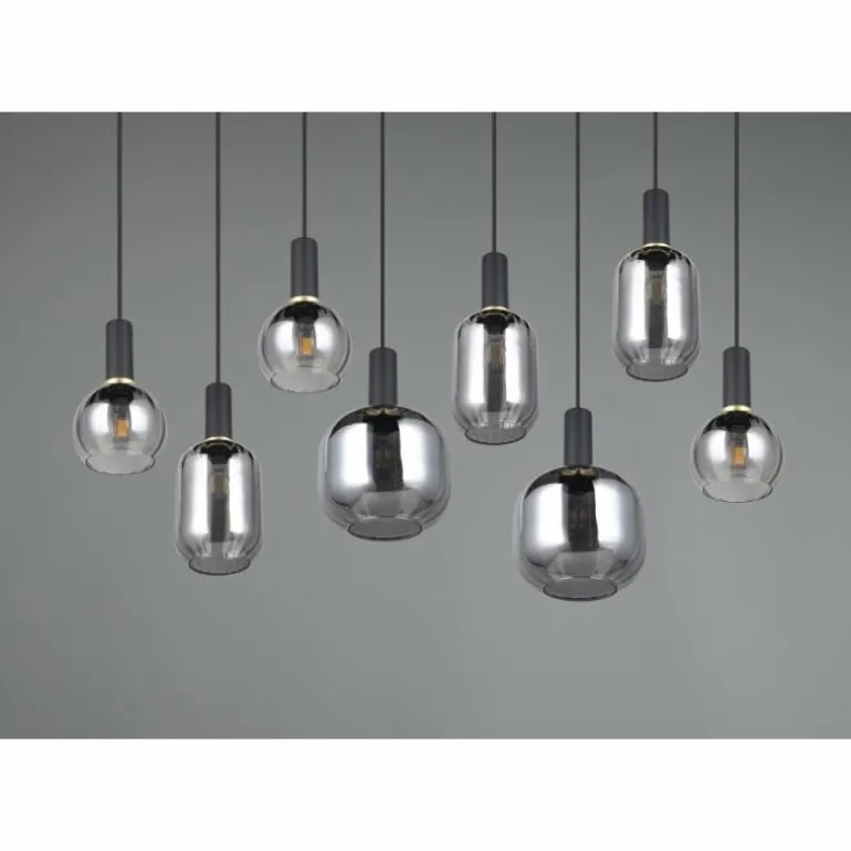 Diva Suspension Luminaires Trio Noir, 8 lumières