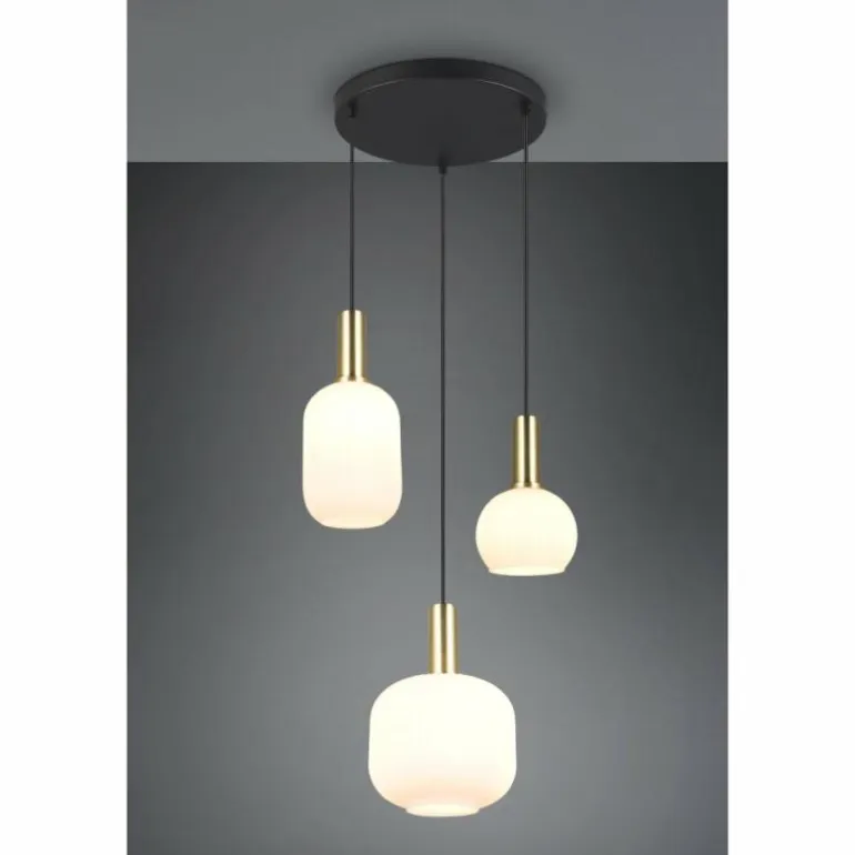 Diva Suspension Luminaires Trio Laiton, 3 lumières