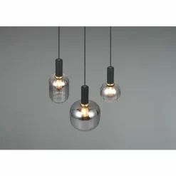 Diva Suspension Luminaires Trio Noir, 3 lumières