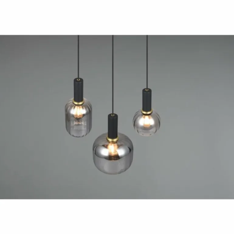 Diva Suspension Luminaires Trio Noir, 3 lumières