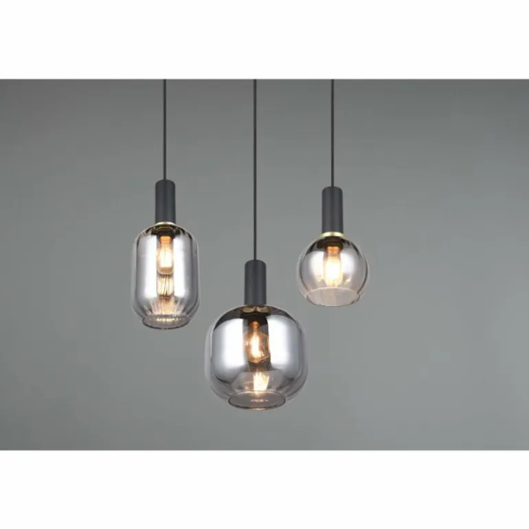 Diva Suspension Luminaires Trio Noir, 3 lumières