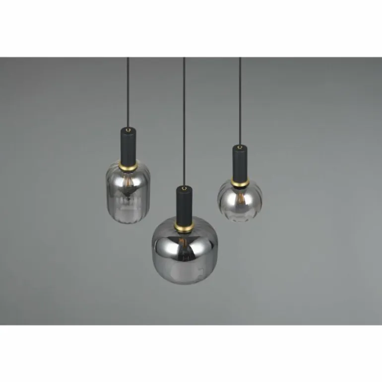 Diva Suspension Luminaires Trio Noir, 3 lumières
