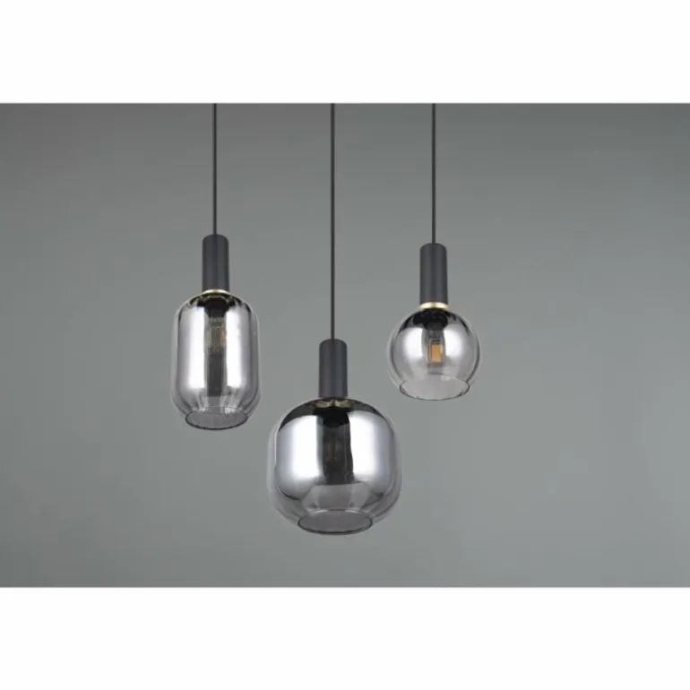 Diva Suspension Luminaires Trio Noir, 3 lumières