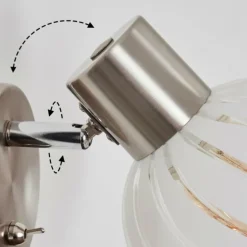 Dysted Boule lumineuse, Applique murale, Spot mural Nickel mat, 1 lumière